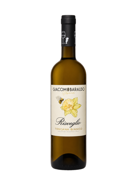 Giacomo Baraldo Risveglio 2024, Risveglio wijn, Trebbiano wijn, Malvasia wijn, Toscaanse witte wijn, witte wijn Toscane, Italiaanse witte wijn, Trebbiano Malvasia