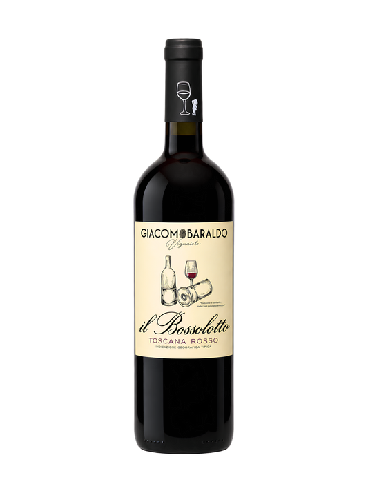 Giacomo Baraldo Il Bossolotto 2024, Il Bossolotto wijn, Sangiovese Toscane, Toscaanse rode wijn, rode wijn Toscane, Italiaanse rode wijn, Sangiovese wijn